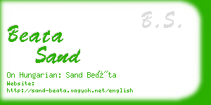 beata sand business card